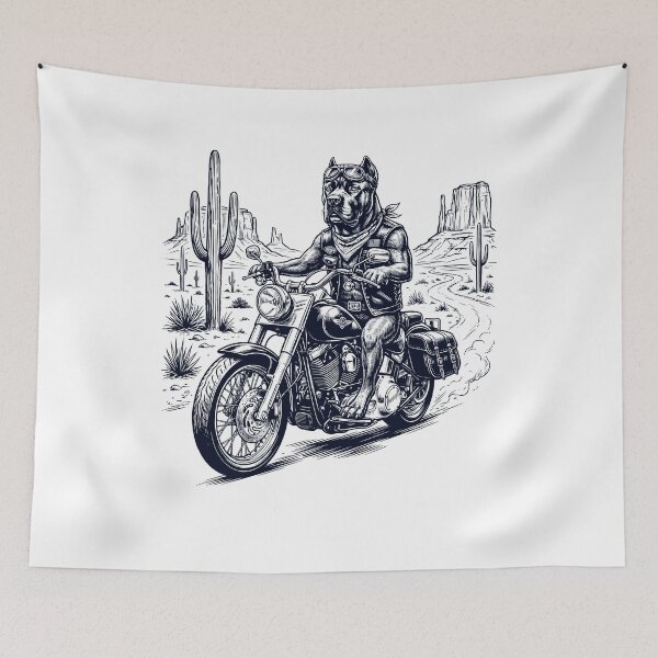 Item preview, Vintage Cane Corso Riding Motorbike Moto Western Cowboy Dog Lover designed and sold by DoodleTortle.
