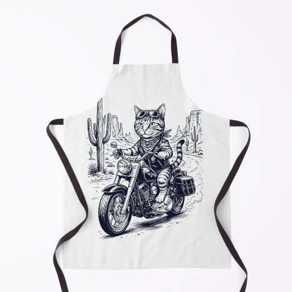 Item preview, Vintage Cat Riding Motorbike Moto Western Cowboy Animal Lover designed and sold by DoodleTortle.