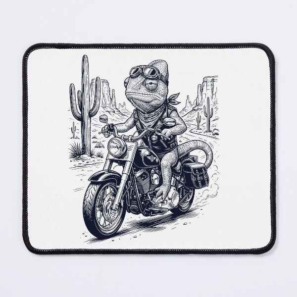 Item preview, Vintage Chameleon Riding Motorbike Moto Western Cowboy Animal Lover designed and sold by DoodleTortle.
