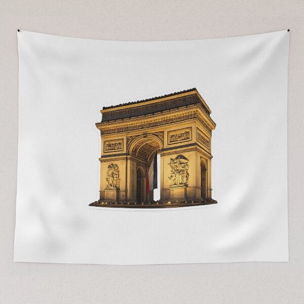 Item preview, Arc de Triomphe Night Sticker – Paris Landmark Cut Out, French Architecture, Illuminated Monument Travel Design designed and sold by Emoji Emblems.