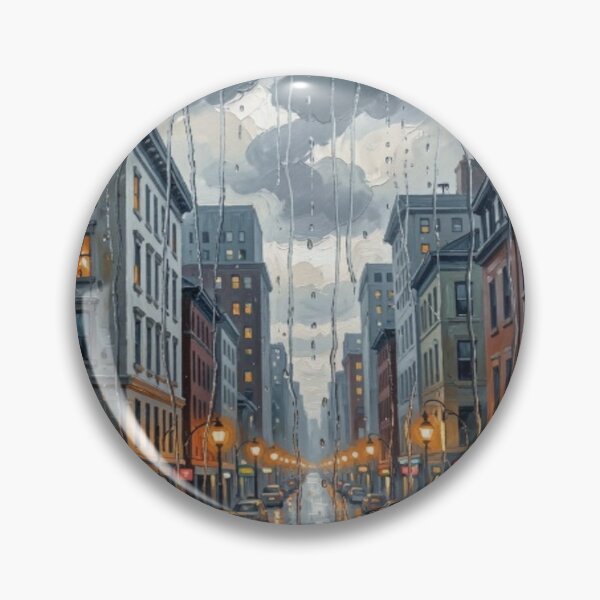 Item preview, Rainy City Street in Jane Davie Style with Soft Lights and Urban Reflections designed and sold by FotoworldEdel.