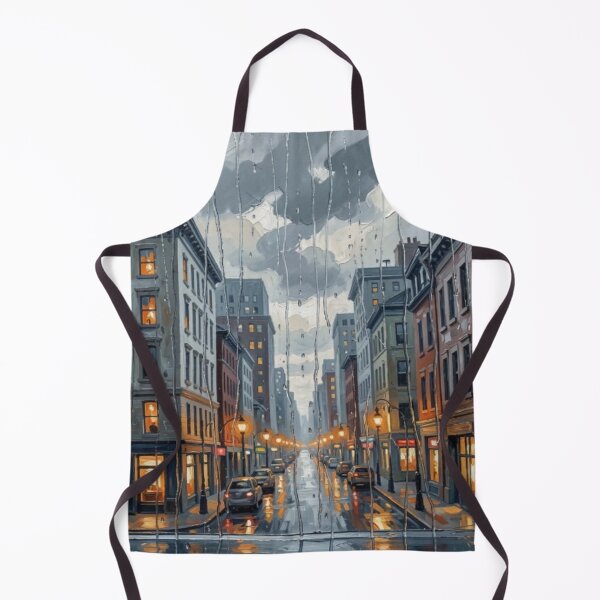 Item preview, Rainy City Street in Jane Davie Style with Soft Lights and Urban Reflections designed and sold by FotoworldEdel.