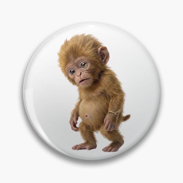 Item preview, Adorable Fluffy Baby Monkey standing designed and sold by ogduckboy.