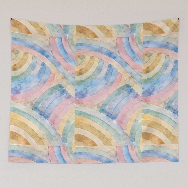 Item preview, Pastel Rainbow Arcs Watercolor Pattern designed and sold by blankTeeShirt.