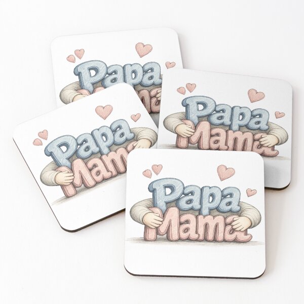 Item preview, Papa & Mama Hug Illustration – Cute Family Love Design for Parents & Gifts designed and sold by thesmilngnature.