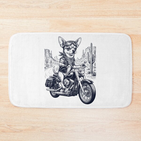 Item preview, Vintage Chihuahua Riding Motorbike Moto Western Cowboy Dog Lover designed and sold by DoodleTortle.
