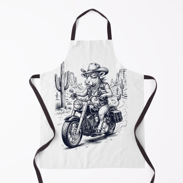 Item preview, Vintage Cow Riding Motorbike Moto Western Cowboy Animal Lover designed and sold by DoodleTortle.