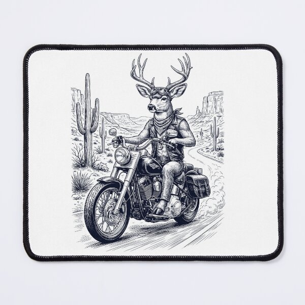 Item preview, Vintage Deer Riding Motorbike Moto Western Cowboy Animal Lover designed and sold by DoodleTortle.