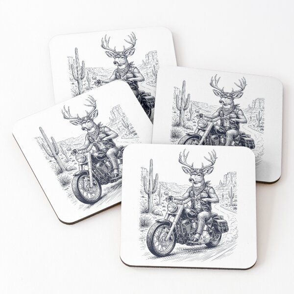 Item preview, Vintage Deer Riding Motorbike Moto Western Cowboy Animal Lover designed and sold by DoodleTortle.