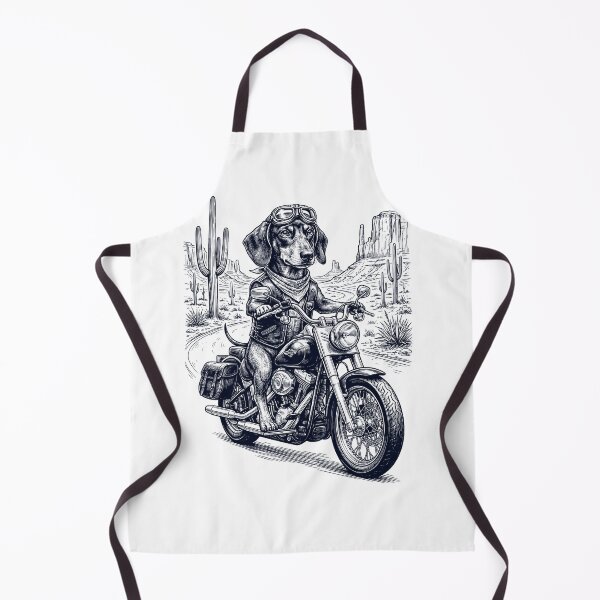 Item preview, Vintage Dachshund Riding Motorbike Moto Western Cowboy Dog Lover designed and sold by DoodleTortle.
