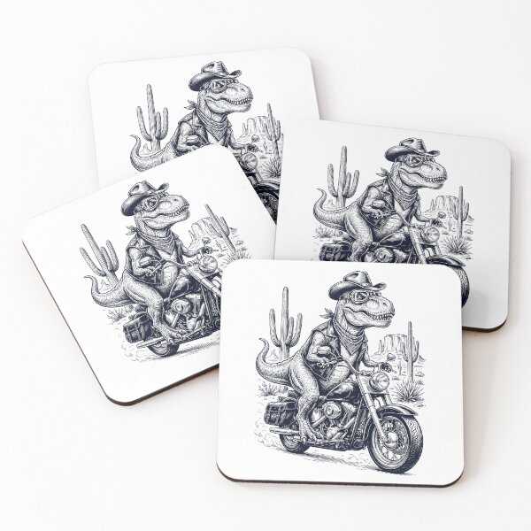 Item preview, Vintage Dinosaur Riding Motorbike Moto Western Cowboy Animal Lover designed and sold by DoodleTortle.