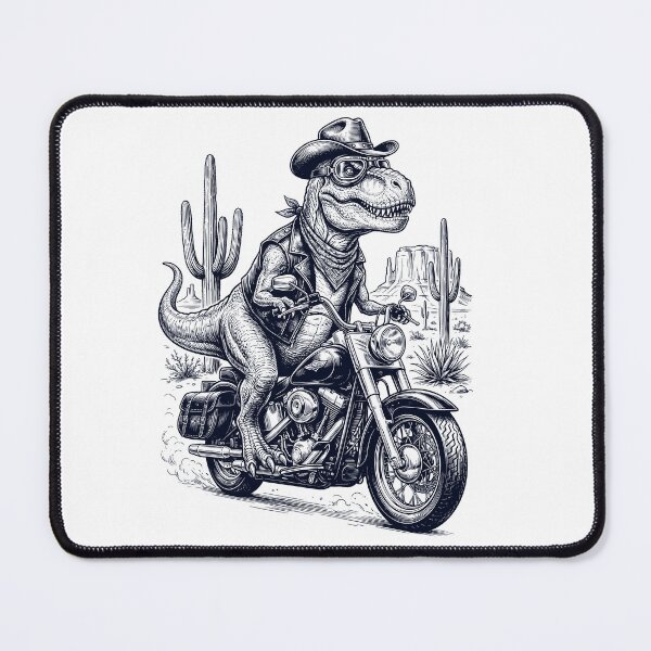 Item preview, Vintage Dinosaur Riding Motorbike Moto Western Cowboy Animal Lover designed and sold by DoodleTortle.