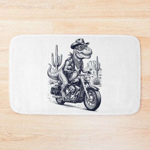 Item preview, Vintage Dinosaur Riding Motorbike Moto Western Cowboy Animal Lover designed and sold by DoodleTortle.