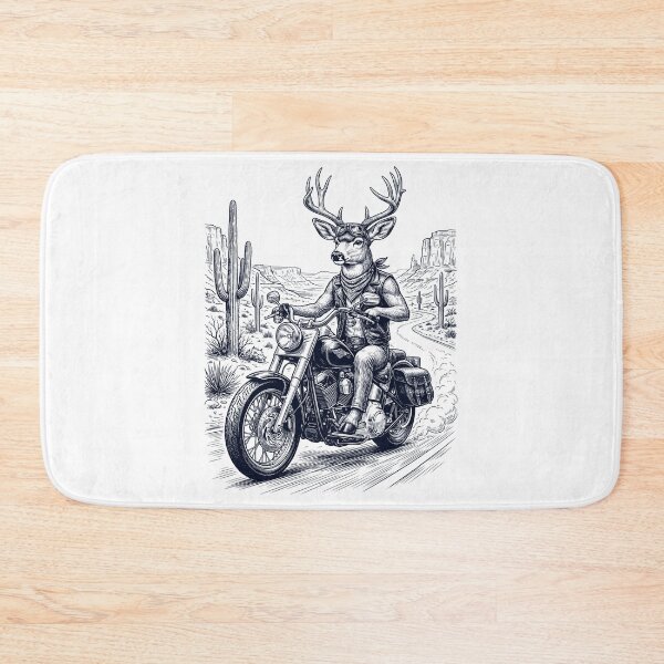 Item preview, Vintage Deer Riding Motorbike Moto Western Cowboy Animal Lover designed and sold by DoodleTortle.