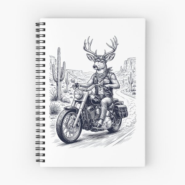 Item preview, Vintage Deer Riding Motorbike Moto Western Cowboy Animal Lover designed and sold by DoodleTortle.