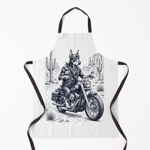 Item preview, Vintage Doberman Pinscher Riding Motorbike Moto Western Cowboy Dog Lover designed and sold by DoodleTortle.