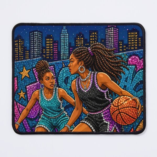Item preview, Women's Basketball "Bedazzled-look" Graffiti Aesthetic Nighttime Skyline Streetball designed and sold by ActOnyx Designs.