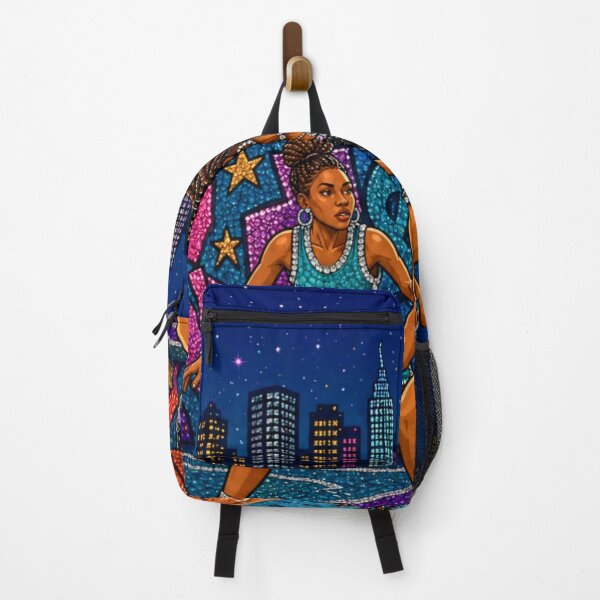 Item preview, Women's Basketball "Bedazzled-look" Graffiti Aesthetic Nighttime Skyline Streetball designed and sold by ActOnyx Designs.