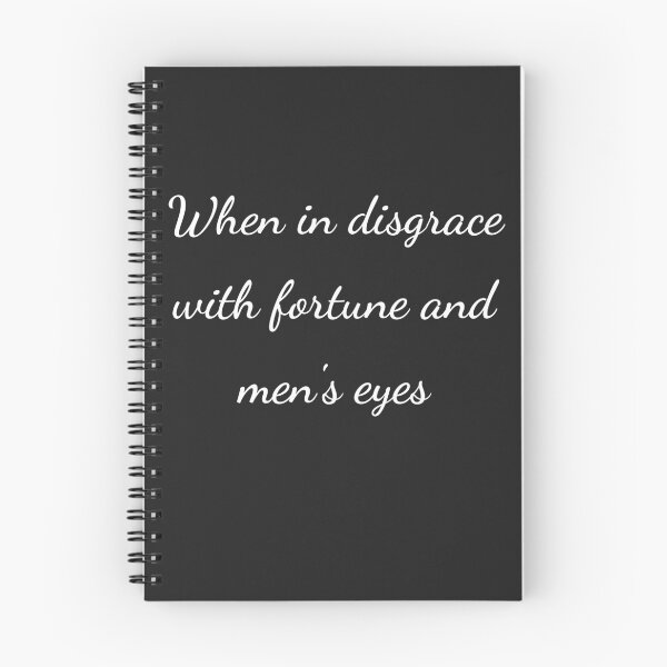 Item preview, "When in disgrace with fortune and men's eyes" - handwriting white designed and sold by ariksworld.
