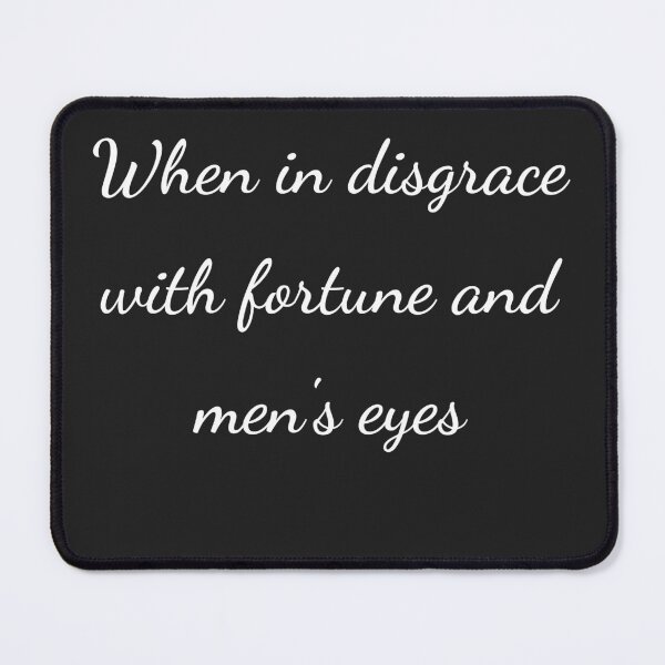 Item preview, "When in disgrace with fortune and men's eyes" - handwriting white designed and sold by ariksworld.