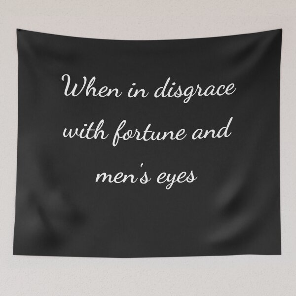 Item preview, "When in disgrace with fortune and men's eyes" - handwriting white designed and sold by ariksworld.