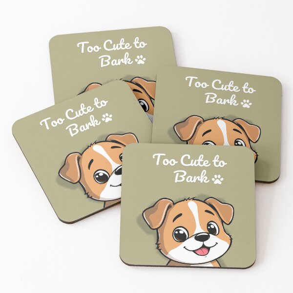 Item preview, Too Cute to Bark Cute Puppy | Sage Green Aesthetic Dog | Funny Kawaii Dog Lover Gift designed and sold by lunadesignsmoon.