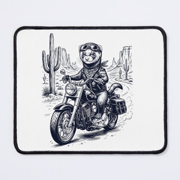 Item preview, Vintage Ferret Riding Motorbike Moto Western Cowboy Animal Lover designed and sold by DoodleTortle.