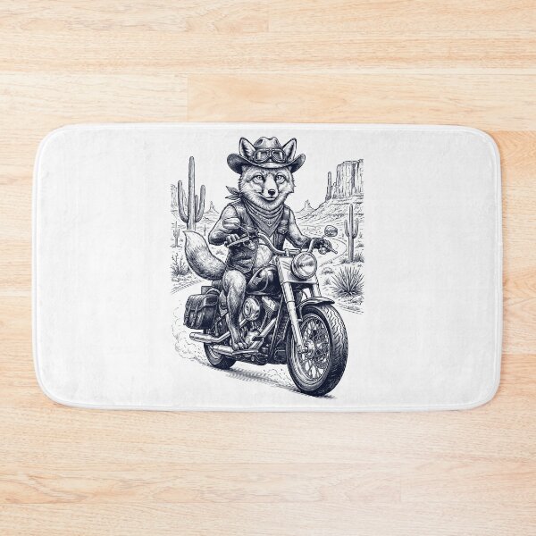 Item preview, Vintage Fox Riding Motorbike Moto Western Cowboy Animal Lover designed and sold by DoodleTortle.