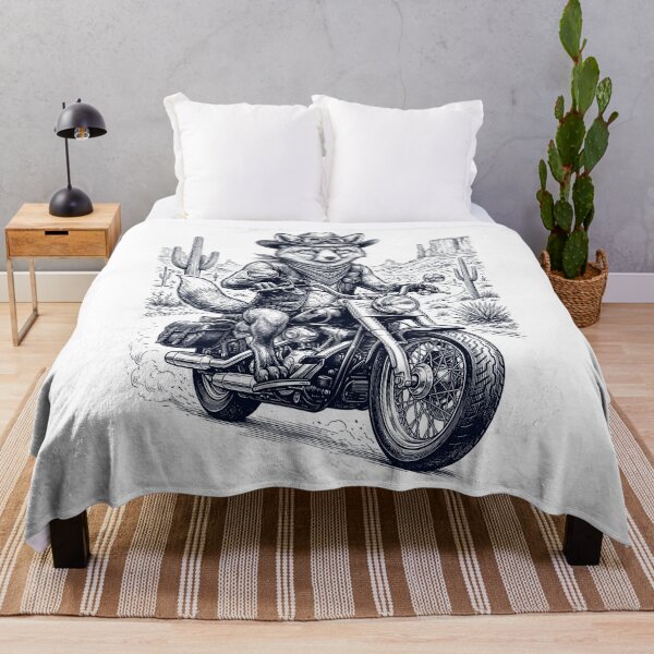 Item preview, Vintage Fox Riding Motorbike Moto Western Cowboy Animal Lover designed and sold by DoodleTortle.