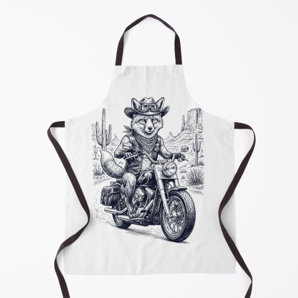 Item preview, Vintage Fox Riding Motorbike Moto Western Cowboy Animal Lover designed and sold by DoodleTortle.