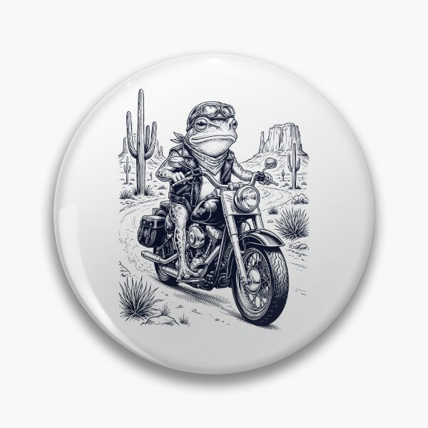 Item preview, Vintage Frog Riding Motorbike Moto Western Cowboy Animal Lover designed and sold by DoodleTortle.