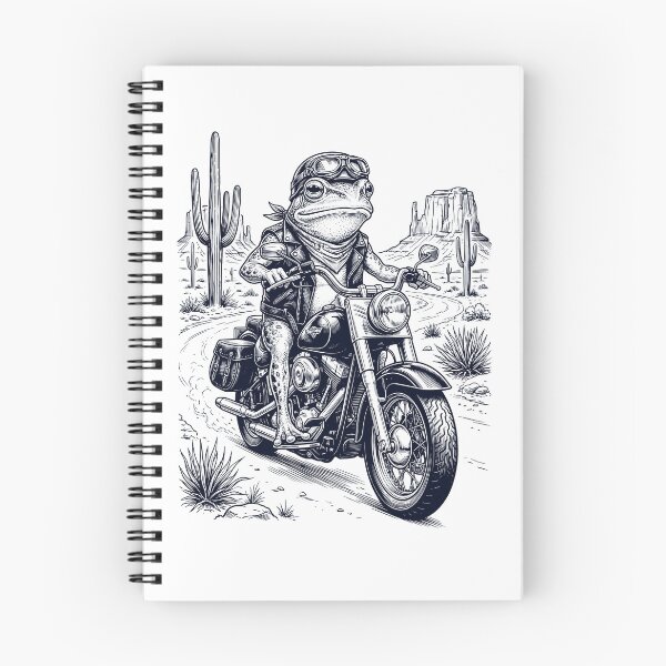 Item preview, Vintage Frog Riding Motorbike Moto Western Cowboy Animal Lover designed and sold by DoodleTortle.