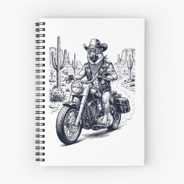 Item preview, Vintage German Shepherd Riding Motorbike Moto Western Cowboy Dog Lover designed and sold by DoodleTortle.