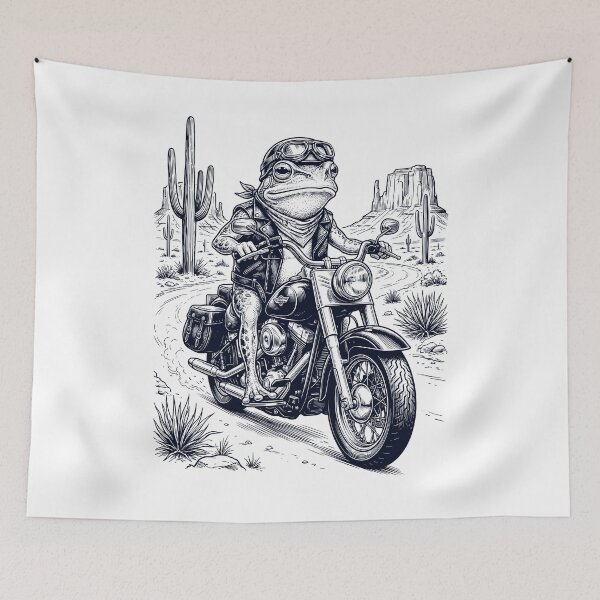 Item preview, Vintage Frog Riding Motorbike Moto Western Cowboy Animal Lover designed and sold by DoodleTortle.