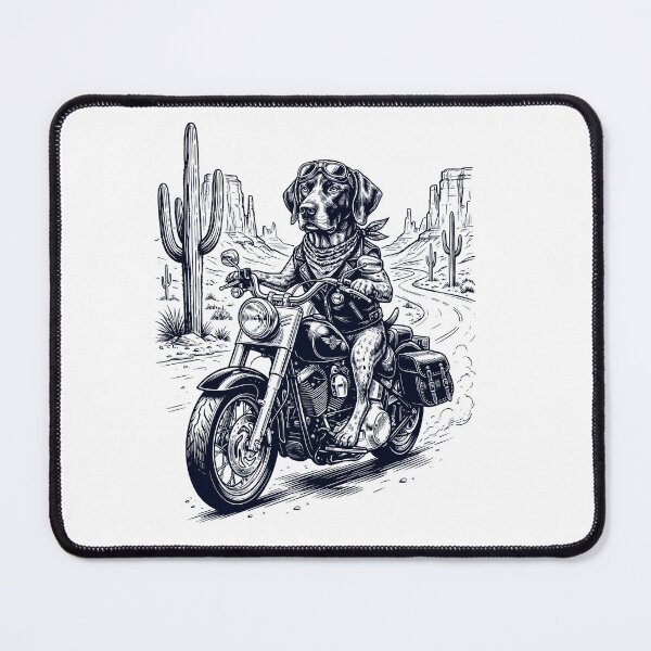 Item preview, Vintage German Shorthaired Pointer Riding Motorbike Moto Western Cowboy Dog Lover designed and sold by DoodleTortle.