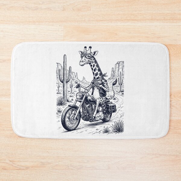 Item preview, Vintage Giraffe Riding Motorbike Moto Western Cowboy Animal Lover designed and sold by DoodleTortle.
