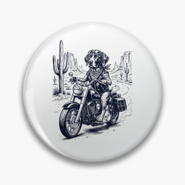 Item preview, Vintage German Shorthaired Pointer Riding Motorbike Moto Western Cowboy Dog Lover designed and sold by DoodleTortle.