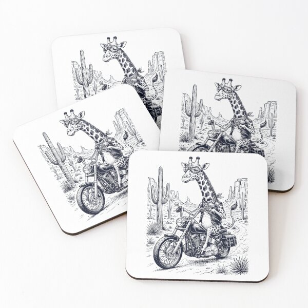 Item preview, Vintage Giraffe Riding Motorbike Moto Western Cowboy Animal Lover designed and sold by DoodleTortle.