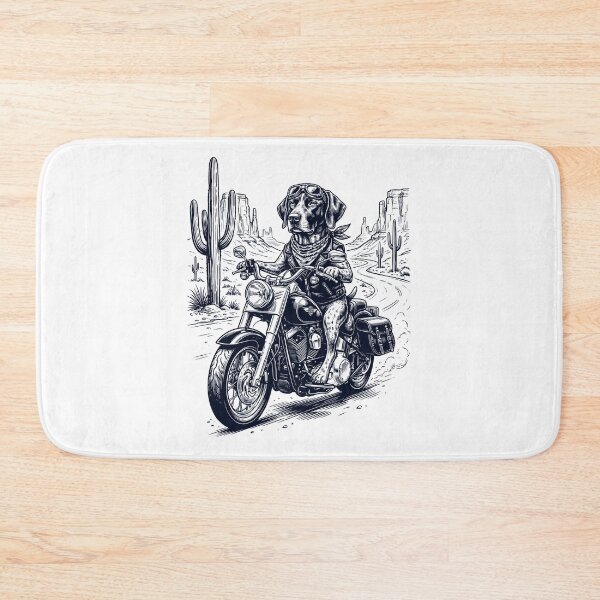 Item preview, Vintage German Shorthaired Pointer Riding Motorbike Moto Western Cowboy Dog Lover designed and sold by DoodleTortle.