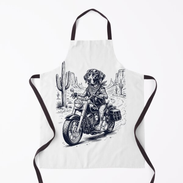 Item preview, Vintage German Shorthaired Pointer Riding Motorbike Moto Western Cowboy Dog Lover designed and sold by DoodleTortle.