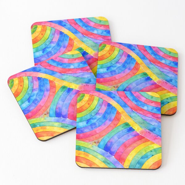 Item preview, Rainbow Waves Watercolor Pattern designed and sold by blankTeeShirt.