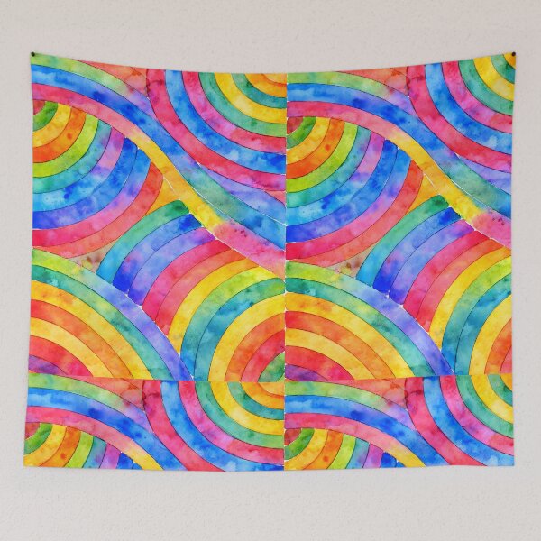 Item preview, Rainbow Waves Watercolor Pattern designed and sold by blankTeeShirt.