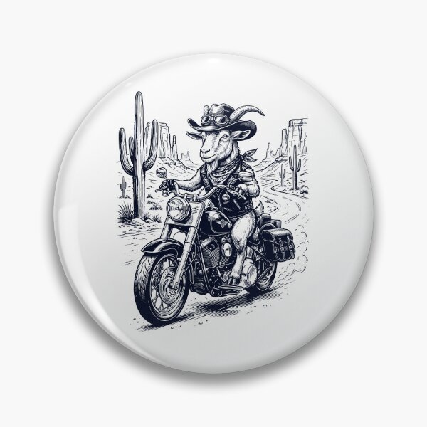 Item preview, Vintage Goat Riding Motorbike Moto Western Cowboy Animal Lover designed and sold by DoodleTortle.