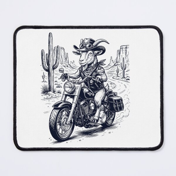 Item preview, Vintage Goat Riding Motorbike Moto Western Cowboy Animal Lover designed and sold by DoodleTortle.