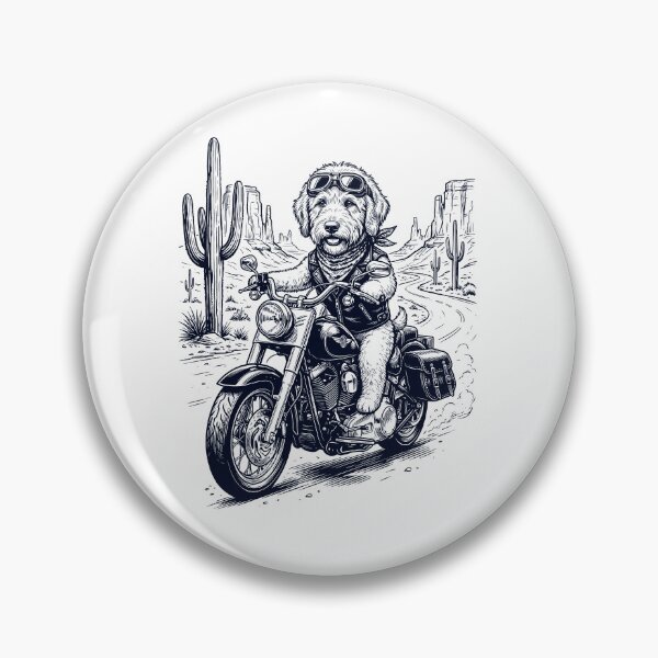 Item preview, Vintage Goldendoodle Riding Motorbike Moto Western Cowboy Dog Lover designed and sold by DoodleTortle.