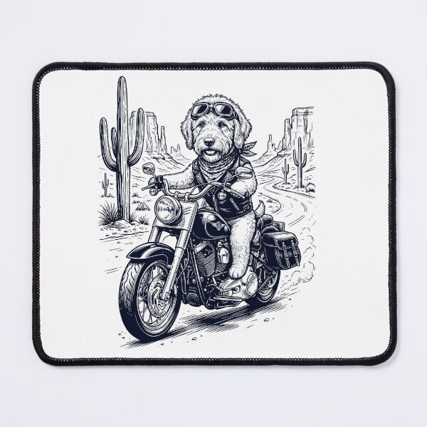 Item preview, Vintage Goldendoodle Riding Motorbike Moto Western Cowboy Dog Lover designed and sold by DoodleTortle.