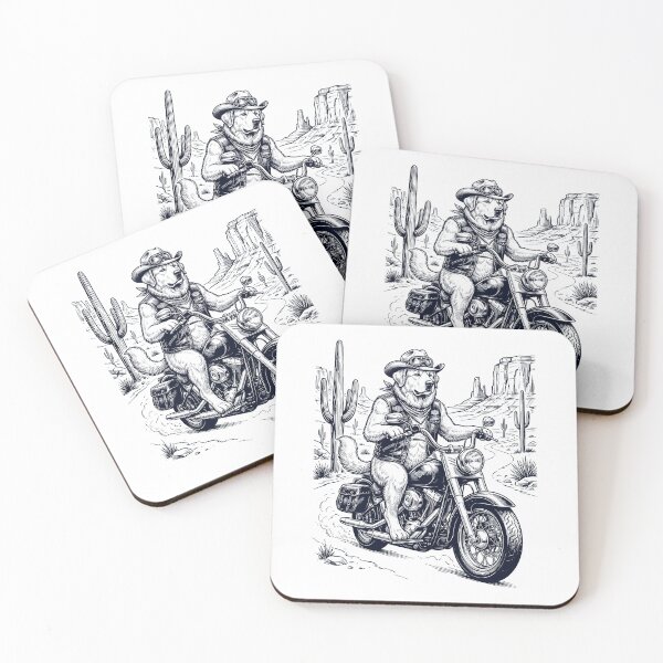 Item preview, Vintage Great Pyrenees Riding Motorbike Moto Western Cowboy Dog Lover designed and sold by DoodleTortle.