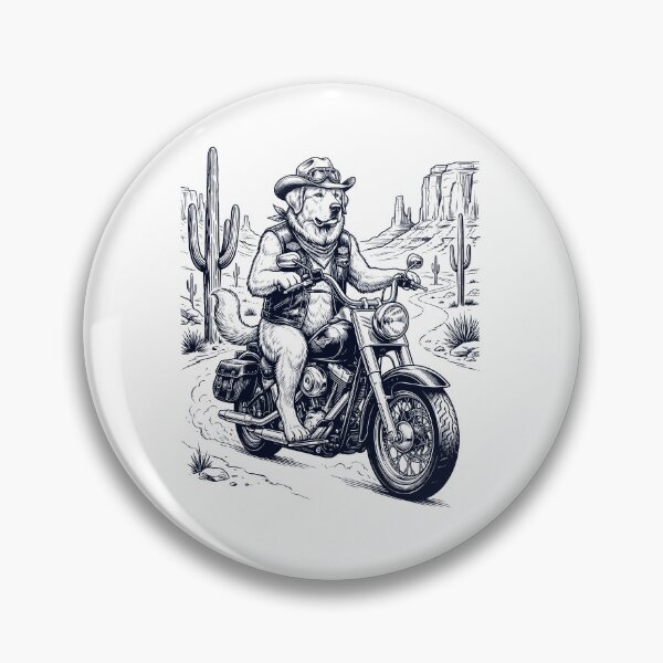 Item preview, Vintage Great Pyrenees Riding Motorbike Moto Western Cowboy Dog Lover designed and sold by DoodleTortle.
