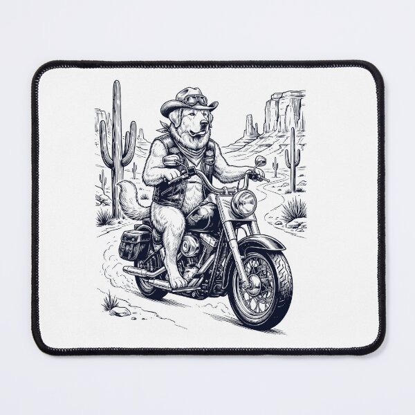 Item preview, Vintage Great Pyrenees Riding Motorbike Moto Western Cowboy Dog Lover designed and sold by DoodleTortle.
