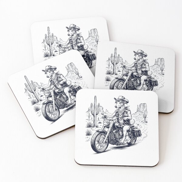 Item preview, Vintage Greyhound Riding Motorbike Moto Western Cowboy Dog Lover designed and sold by DoodleTortle.
